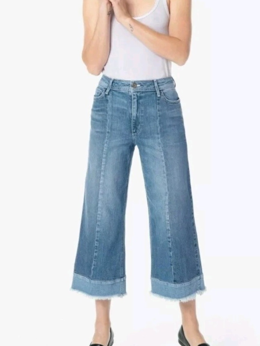 Joe's Jeans Women's The Cheryl wide-leg crop jeans in a light fabric wash